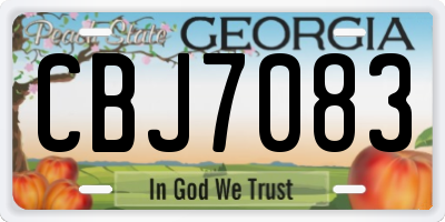 GA license plate CBJ7083