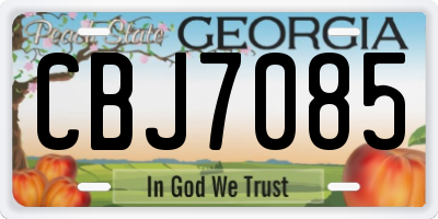 GA license plate CBJ7085