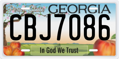 GA license plate CBJ7086