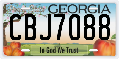 GA license plate CBJ7088