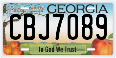 GA license plate CBJ7089