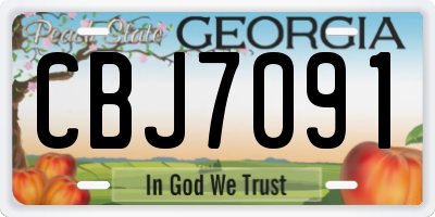GA license plate CBJ7091