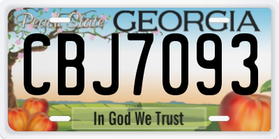 GA license plate CBJ7093