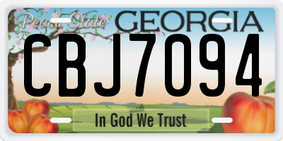 GA license plate CBJ7094