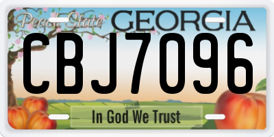 GA license plate CBJ7096
