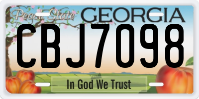 GA license plate CBJ7098
