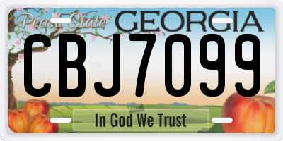 GA license plate CBJ7099