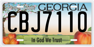 GA license plate CBJ7110