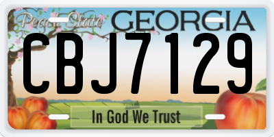 GA license plate CBJ7129