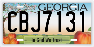 GA license plate CBJ7131