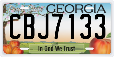 GA license plate CBJ7133