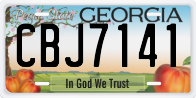 GA license plate CBJ7141