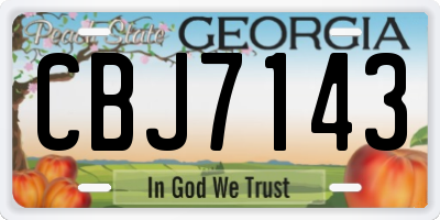 GA license plate CBJ7143
