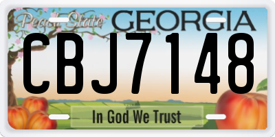 GA license plate CBJ7148