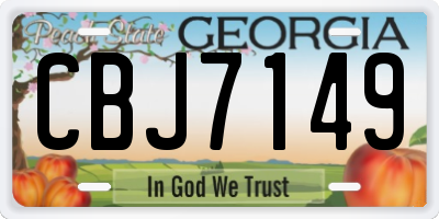 GA license plate CBJ7149