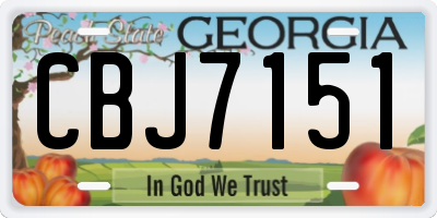 GA license plate CBJ7151