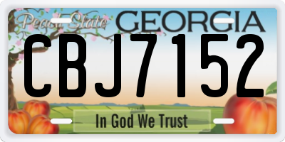 GA license plate CBJ7152