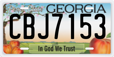 GA license plate CBJ7153