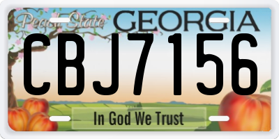 GA license plate CBJ7156