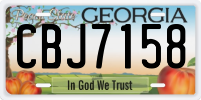 GA license plate CBJ7158