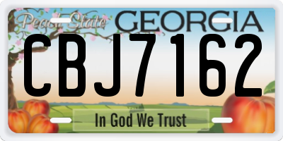 GA license plate CBJ7162