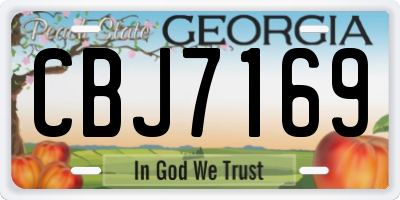 GA license plate CBJ7169