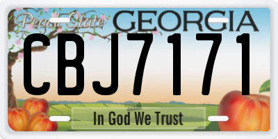 GA license plate CBJ7171