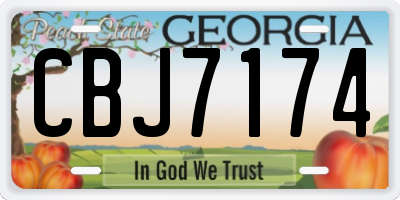 GA license plate CBJ7174