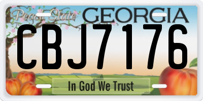 GA license plate CBJ7176