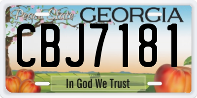 GA license plate CBJ7181
