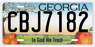 GA license plate CBJ7182