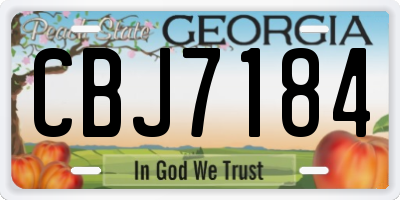 GA license plate CBJ7184