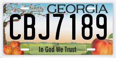 GA license plate CBJ7189