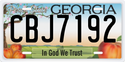GA license plate CBJ7192