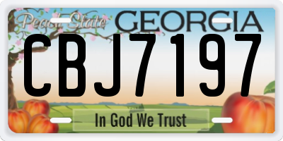 GA license plate CBJ7197
