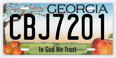GA license plate CBJ7201