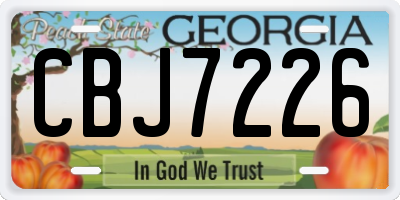 GA license plate CBJ7226