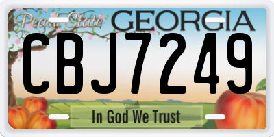 GA license plate CBJ7249