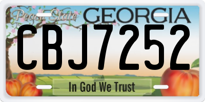 GA license plate CBJ7252