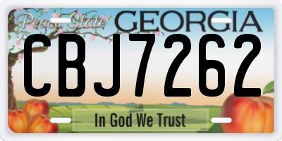 GA license plate CBJ7262
