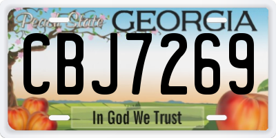 GA license plate CBJ7269