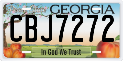 GA license plate CBJ7272
