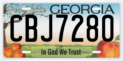 GA license plate CBJ7280