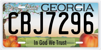 GA license plate CBJ7296