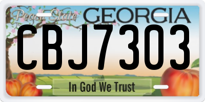GA license plate CBJ7303
