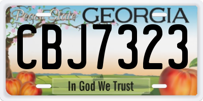 GA license plate CBJ7323