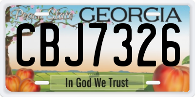 GA license plate CBJ7326