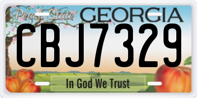 GA license plate CBJ7329