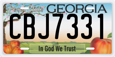 GA license plate CBJ7331