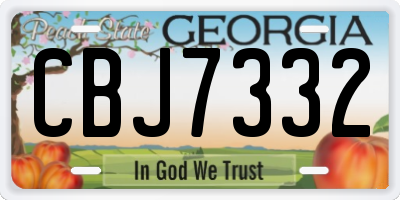 GA license plate CBJ7332